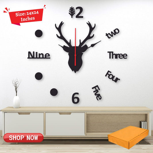 Deer Wall Clock Large - Hot Selling markhor