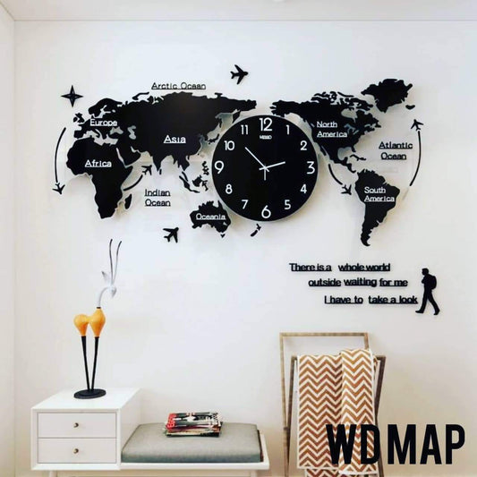 World Map Wall Clock